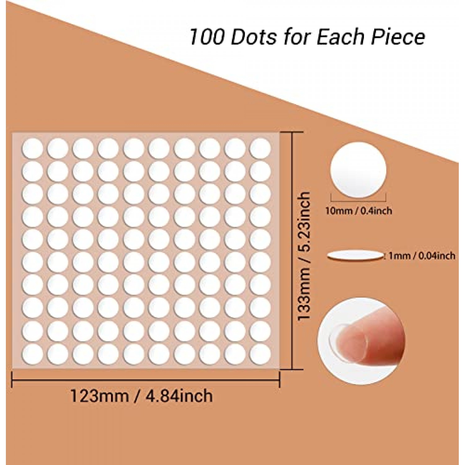 Surard Sticky Dots, 210 6mm/0.24 Adhesive Tack, Double Sided Removable  Clear Mounting Round Reusable Tacky Dots Transparent Sticker Putty Glue for