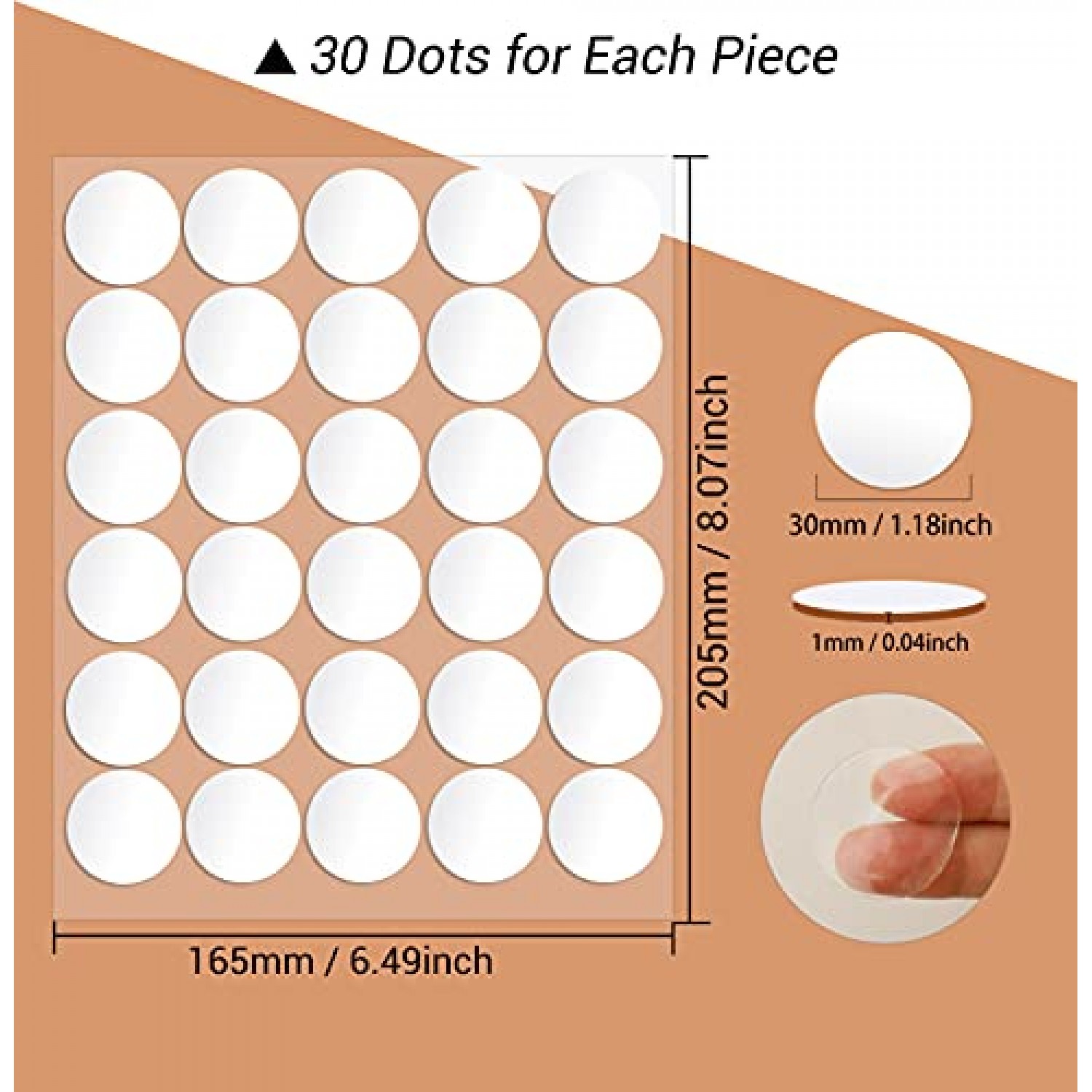 Surard Sticky Dots, 210 6mm/0.24 Adhesive Tack, Double Sided Removable  Clear Mounting Round Reusable Tacky Dots Transparent Sticker Putty Glue for