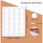 Removable Sticky Dots, Surard 140 Pcs Clear Adhesive Putty Small Double Sided Tacky Pads 20mm/0.79” with White Back Paper for Balloon, Paste Work in Classroom, Party, Offices, Wedding Decoration