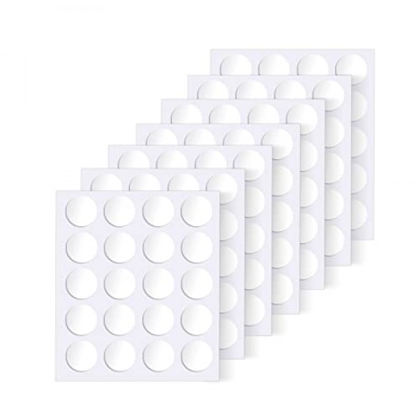 Removable Sticky Dots, Surard 140 Pcs Clear Adhesive Putty Small Double Sided Tacky Pads 20mm/0.79” with White Back Paper for Balloon, Paste Work in Classroom, Party, Offices, Wedding Decoration