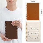 Surard Ruled Spiral Notebook, Plastic Flexible Cover A5 2 Pack 5.5x8.3” Travel Journal Memo Writing Notepad with 100GSM Paper for School, Business, Office-Cinnabar& Silk Black