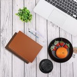 Surard Ruled Spiral Notebook, Plastic Flexible Cover A5 2 Pack 5.5x8.3” Travel Journal Memo Writing Notepad with 100GSM Paper for School, Business, Office-Cinnabar& Silk Black