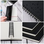 Surard Spiral Notebook Dot Grid, 3 Set B5 10.2x7.3” Plastic Flexible Cover 100GSM Thick Paper Journal Writing Planner Notepad 60 Sheet 120 Pages for School, Office, Business Supplies-Black
