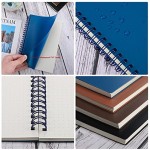 Surard Spiral Notebook Dot Grid, 4 Set A5 5.5x8.3” Plastic Flexible Cover 100GSM Thick Paper Journal Writing Planner Notepad 60 Sheet 120 Pages for School, Office, Business Supplies-4 Colors