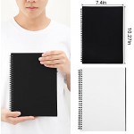 Surard Spiral Notebook Flexible Cover Blank, 3 Pack B5 10.2x7.3” Wirebound Memo Sketch Book Notepad Planner with 100GSM Unlined 60 Sheet 120 Pages for Art, School, Office, Business, Home-Black