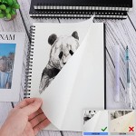 Surard Spiral Notebook Flexible Cover Blank, 3 Pack B5 10.2x7.3” Wirebound Memo Sketch Book Notepad Planner with 100GSM Unlined 60 Sheet 120 Pages for Art, School, Office, Business, Home-Black