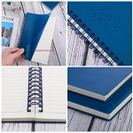 Surard Spiral Notebook Ruled, 2 Pack A5 5.5x8.3” Lined Journal Memo Writing Notepad with 100GSM Thick Paper, Lay Flat 360°, Waterproof Plastic Flexible Cover for School, Office, Home - Blue