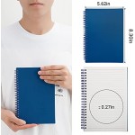 Surard Spiral Notebook Ruled, 2 Pack A5 5.5x8.3” Lined Journal Memo Writing Notepad with 100GSM Thick Paper, Lay Flat 360°, Waterproof Plastic Flexible Cover for School, Office, Home - Blue