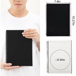 Surard Spiral Notebook Ruled, 3 Pack B5 10.2x7.3” Lined Journal Memo Notepad with 100GSM Thick Paper 60 Sheet 120 Pages, Plastic Flexible Cover for Business, Schools, Offices, Students-Black