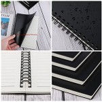 Surard Spiral Notebook Ruled, 4 Pack A5 5.5x8.3” Lined Plastic Flexible Cover Journal Memo Notepad with 100GSM Thick Paper 60 Sheet 120 Pages for Business, Schools, Offices, Students-Black