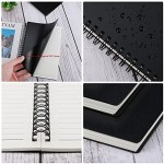 Surard Spiral Notebook Ruled, A5 5.5x8.3” Set of 2 Lined Writing Journal Memo Notepad with 100GSM Thick Paper, Waterproof Plastic Flexible Cover for Business, Schools, Offices, Students-Black