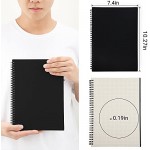Surard Spiral Wirebound Notebook Graph , 3 Set B5 10.2x7.3” Plastic Flexible Cover Journal with 100GSM Thick Paper 60 Sheets 120 Pages Writing Planner Notepad for School, Office, Business Supplies-Black